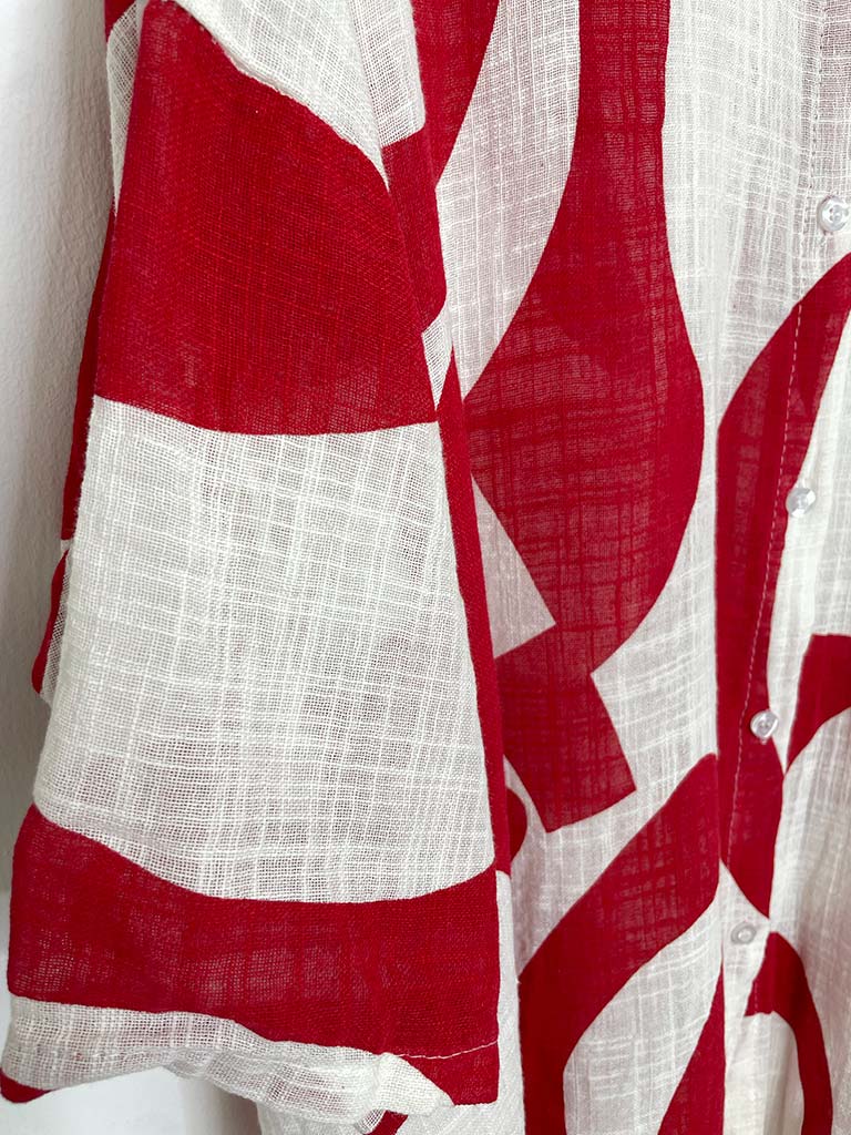 Abstract Throwover Shirt - Cherry - Image 7