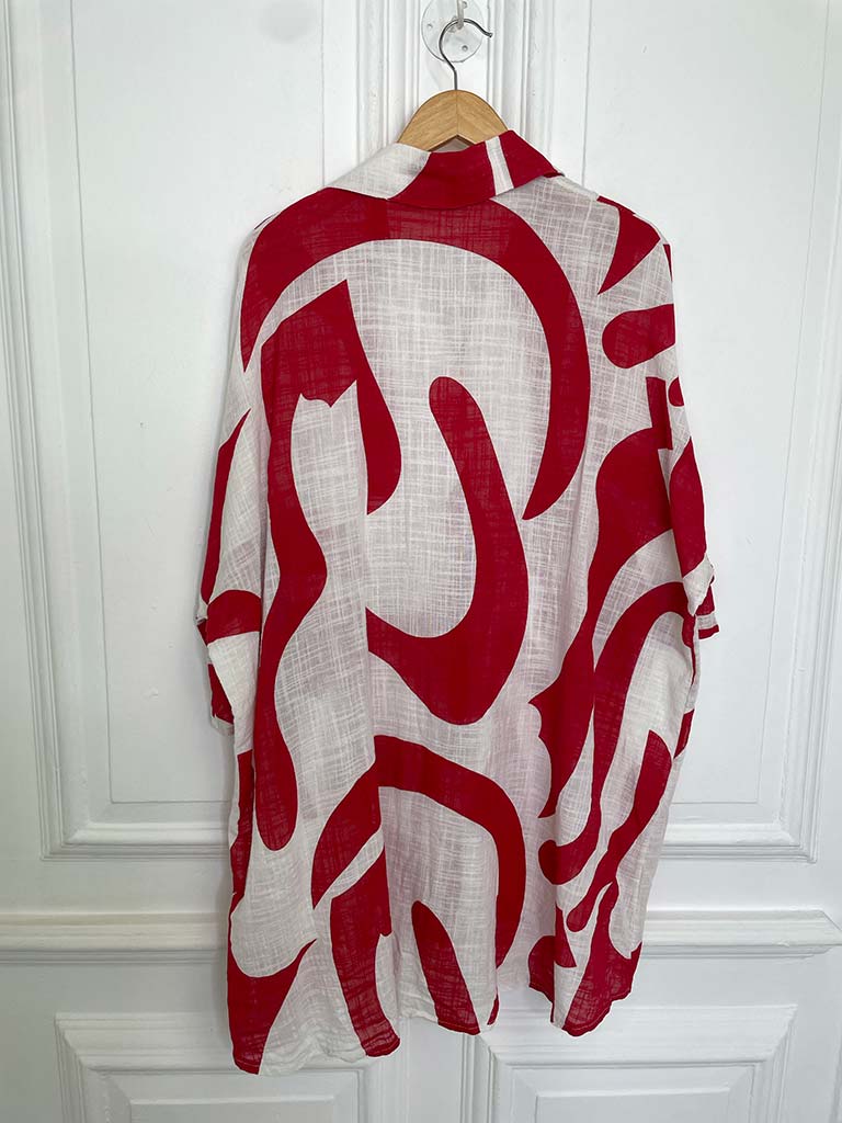 Abstract Throwover Shirt - Cherry - Image 8