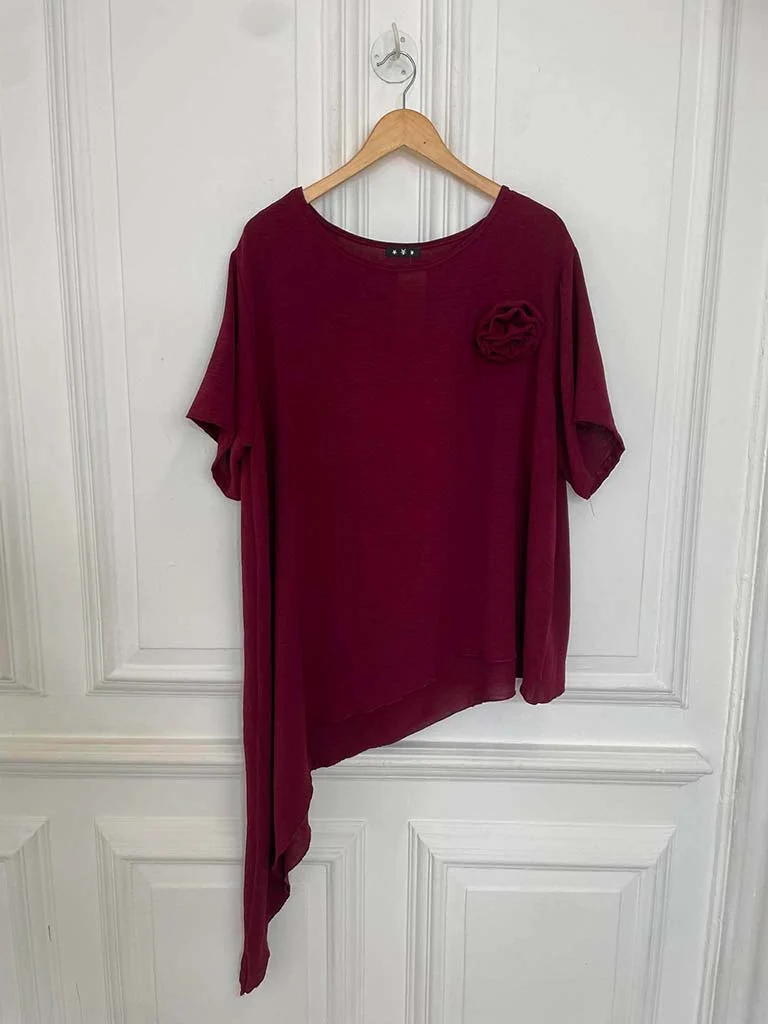 Asymmetric Flower Co-ord - Plum - Image 2