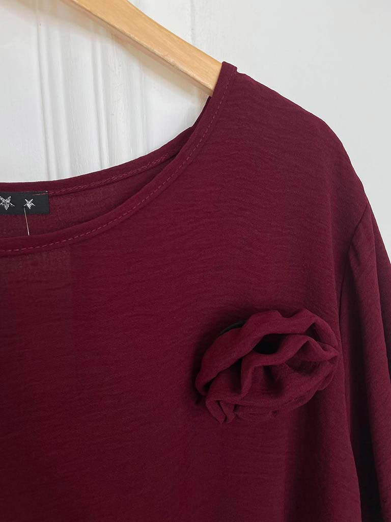Asymmetric Flower Co-ord - Plum - Image 3