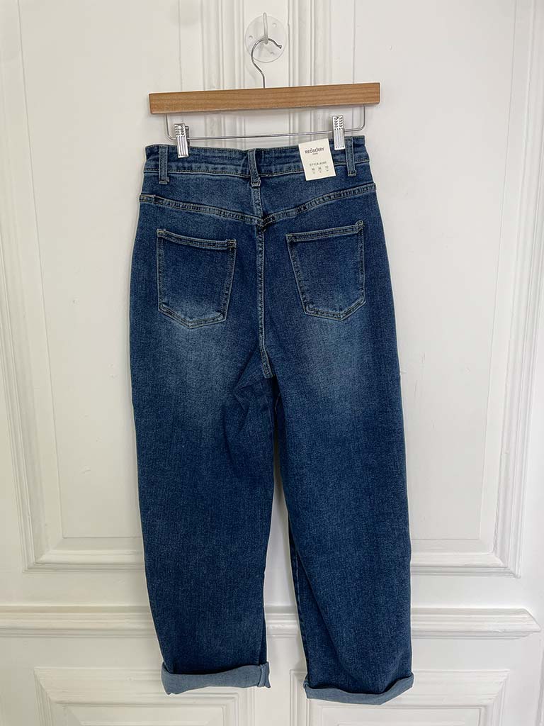 Barrel Leg Jeans - Mid Blue - Image 6