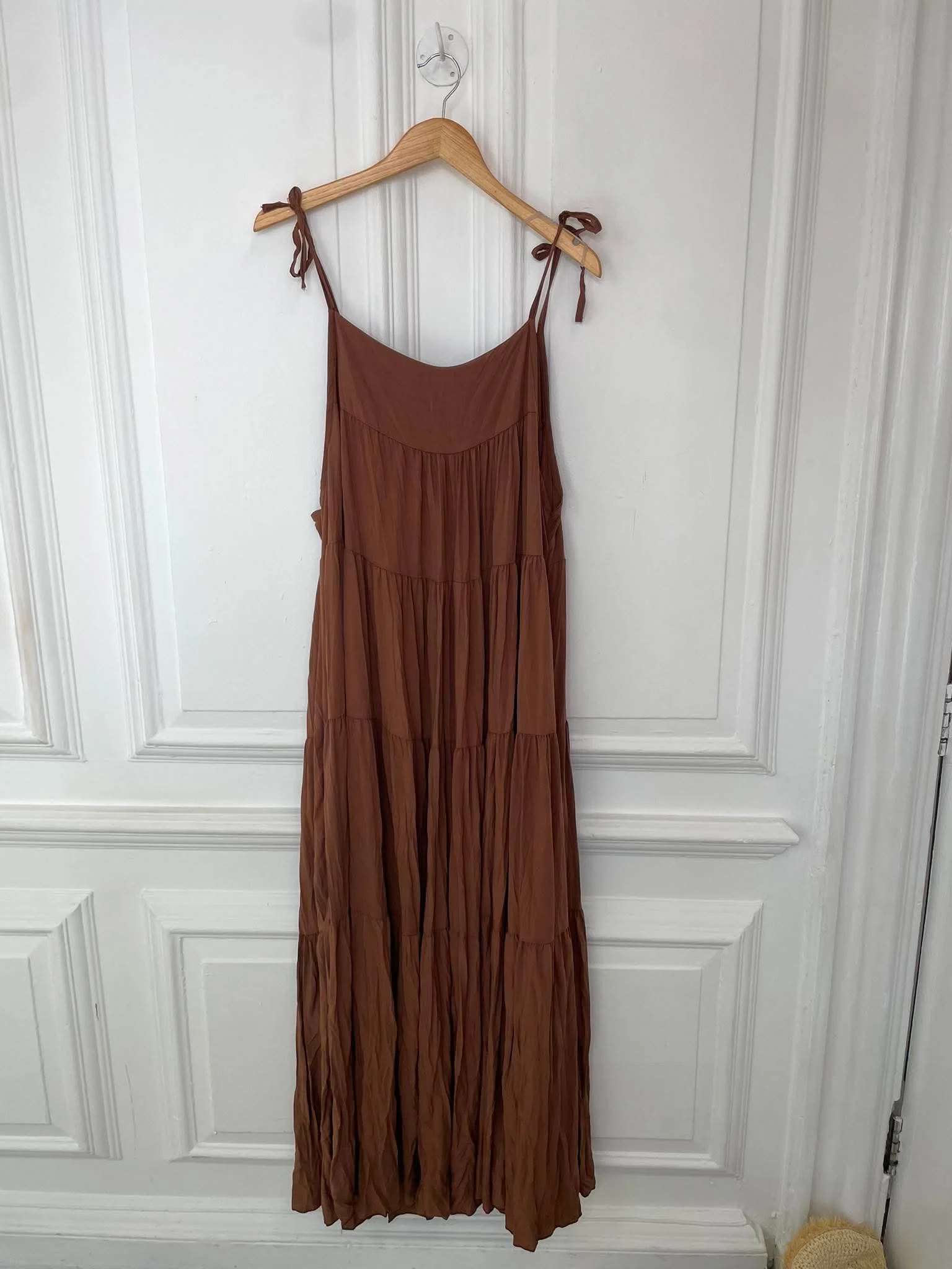 Boho Tie Maxi Dress - Toffee - Image 3