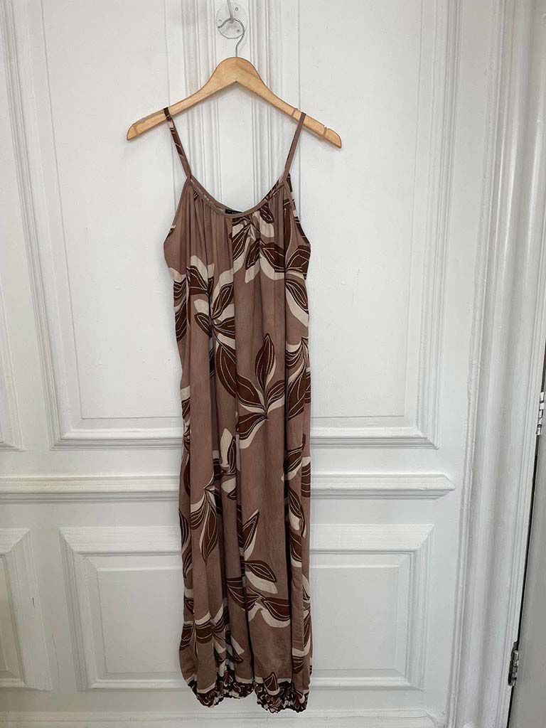 Botanical Escape Jumpsuit - Mocha - Image 2