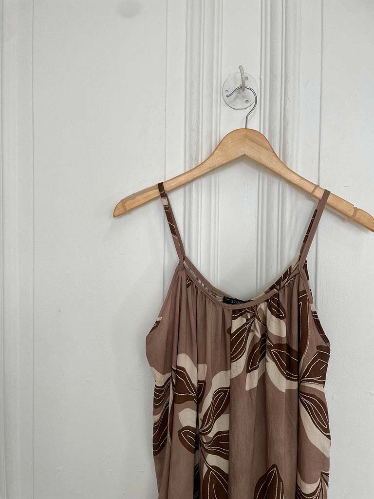 Botanical Escape Jumpsuit - Mocha - Image 3