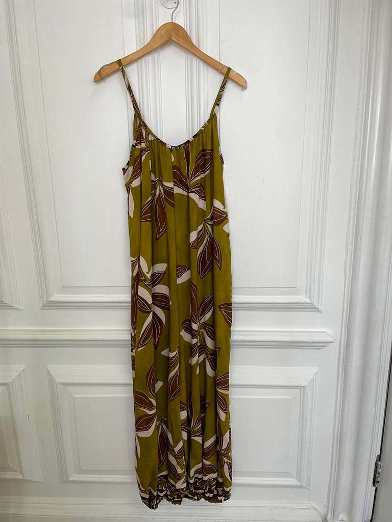 Botanical Escape Jumpsuit - Olive Green - Image 2