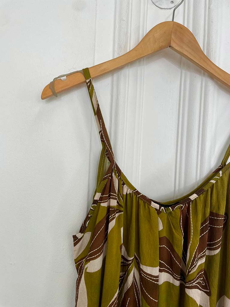 Botanical Escape Jumpsuit - Olive Green - Image 3