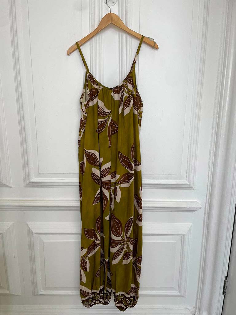 Botanical Escape Jumpsuit - Olive Green - Image 4