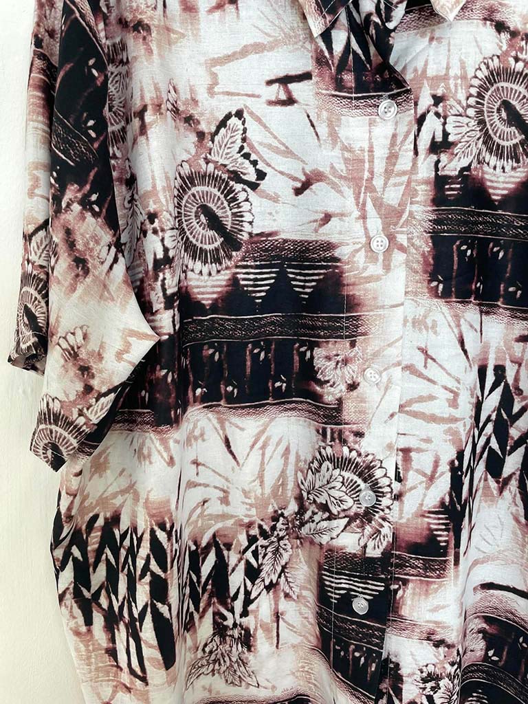 Boyfriend Style Shirt & Shorts Co-ord - Burnt Black - Image 5