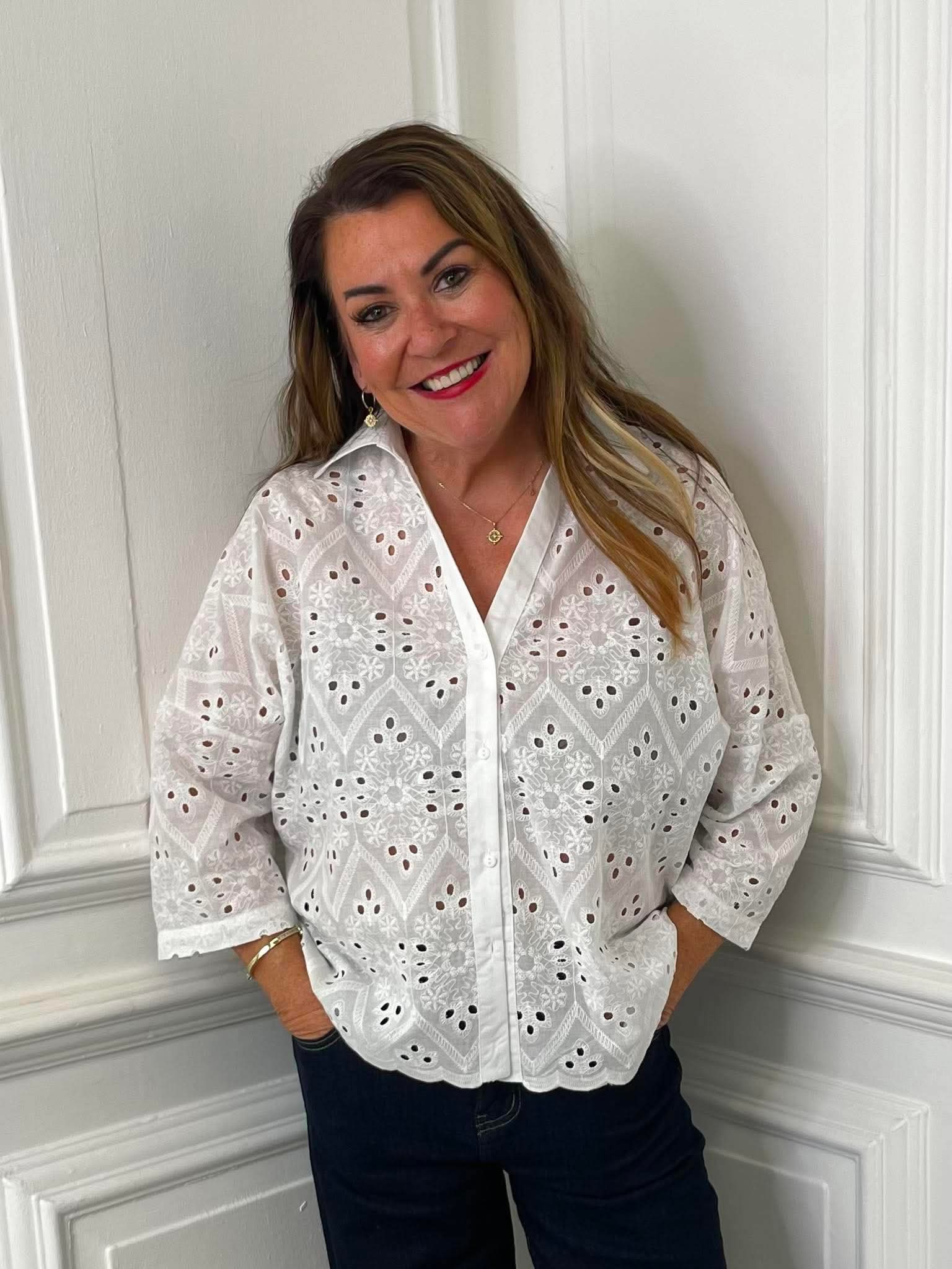 Broderie Anglaise Boxy Shirt - Image 2