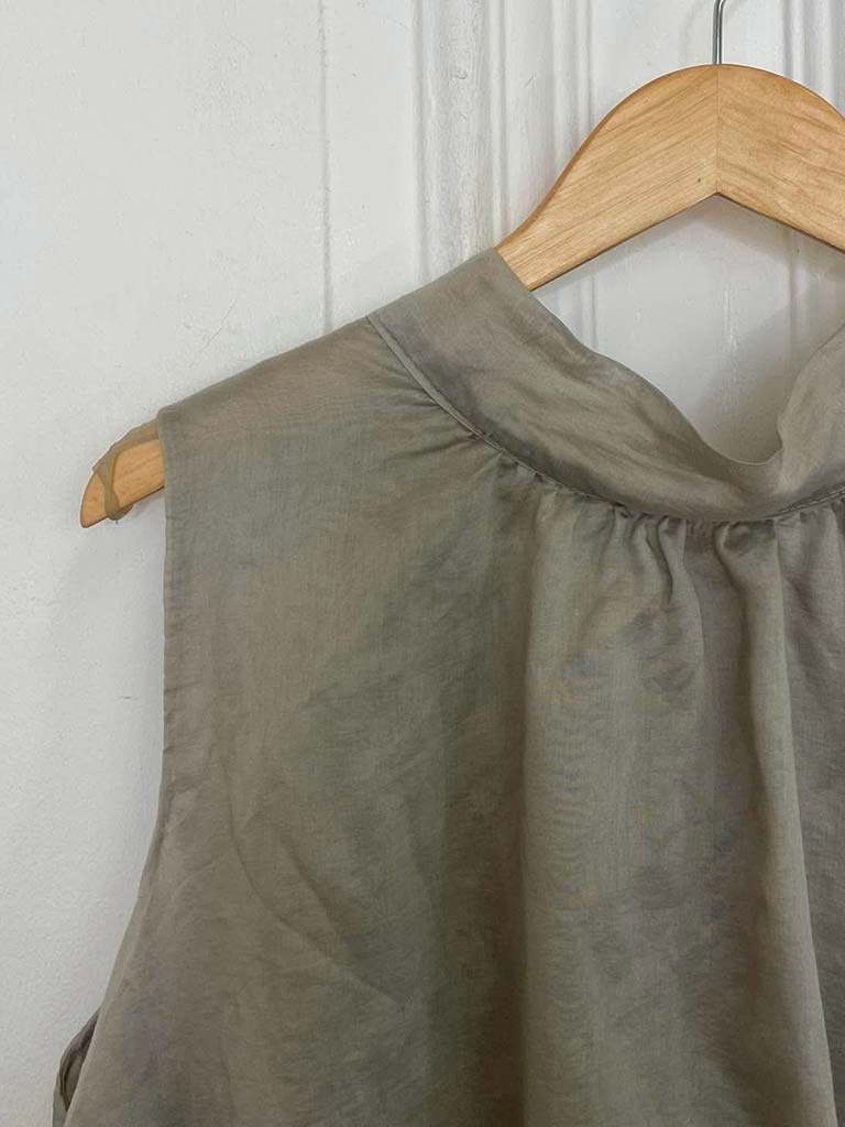 Bubble Hem Top - Stone - Image 5