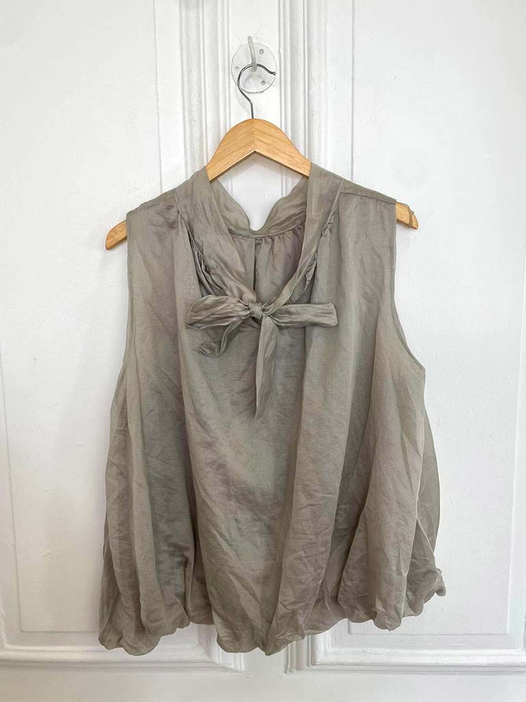 Bubble Hem Top - Stone - Image 6