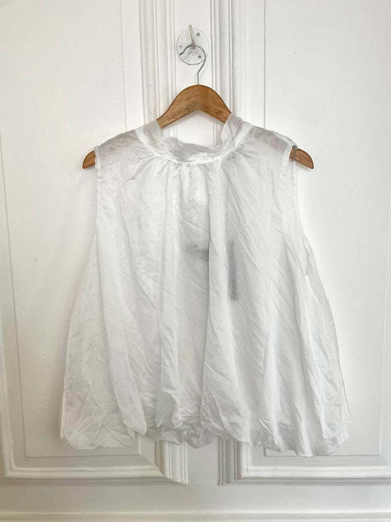 Bubble Hem Top - White - Image 4