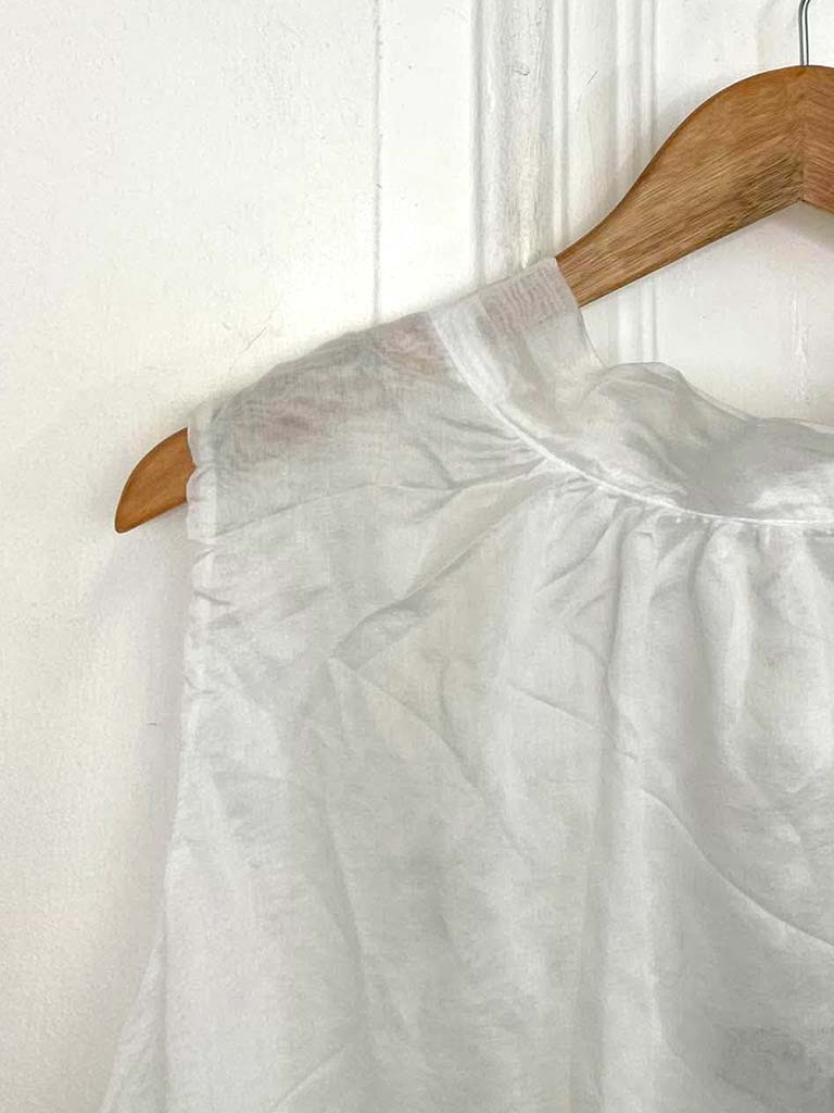 Bubble Hem Top - White - Image 5