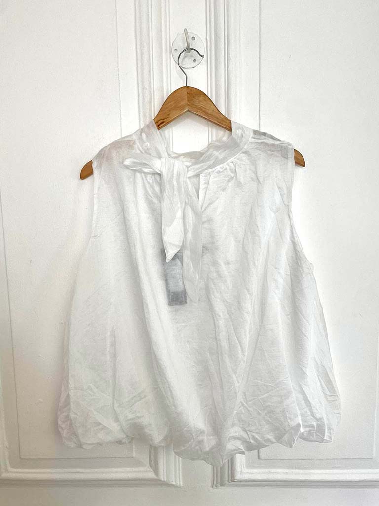 Bubble Hem Top - White - Image 6