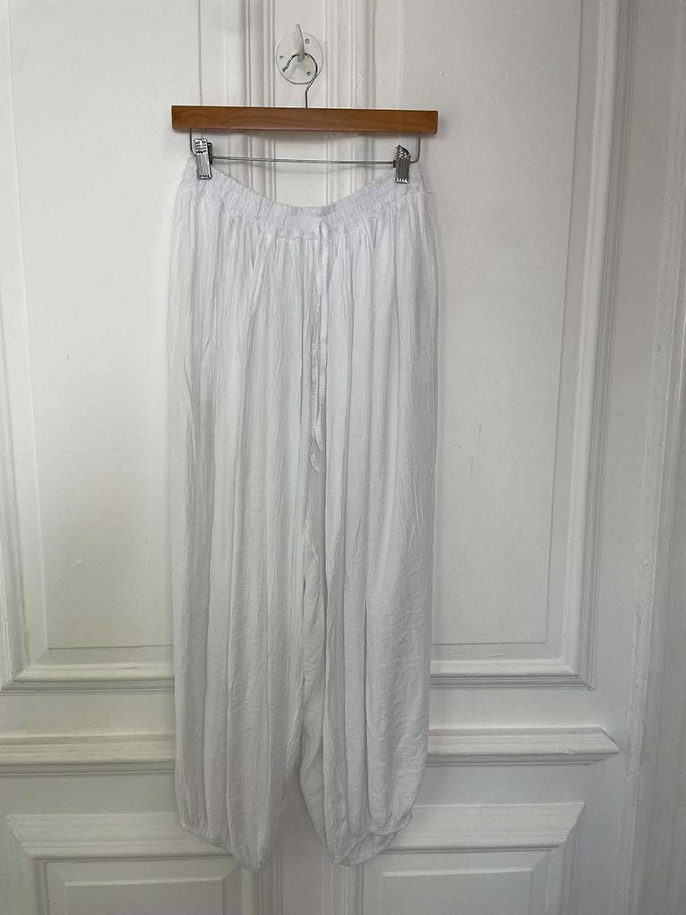 Crepe Balloon Pants - White - Image 2