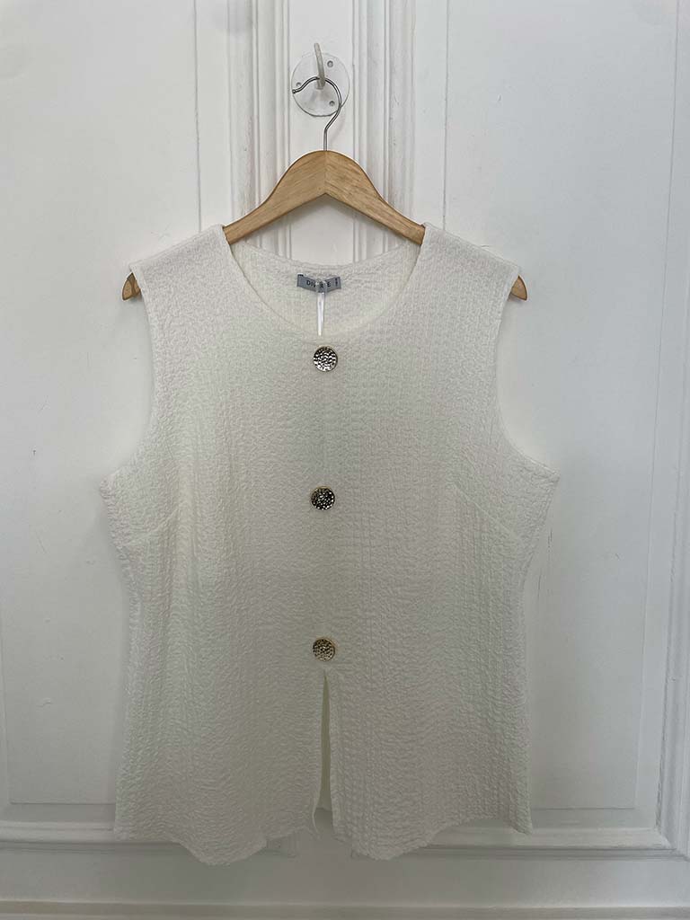 Crinkle Waistcoat & Palazzo Co-ord - Warm White - Image 2