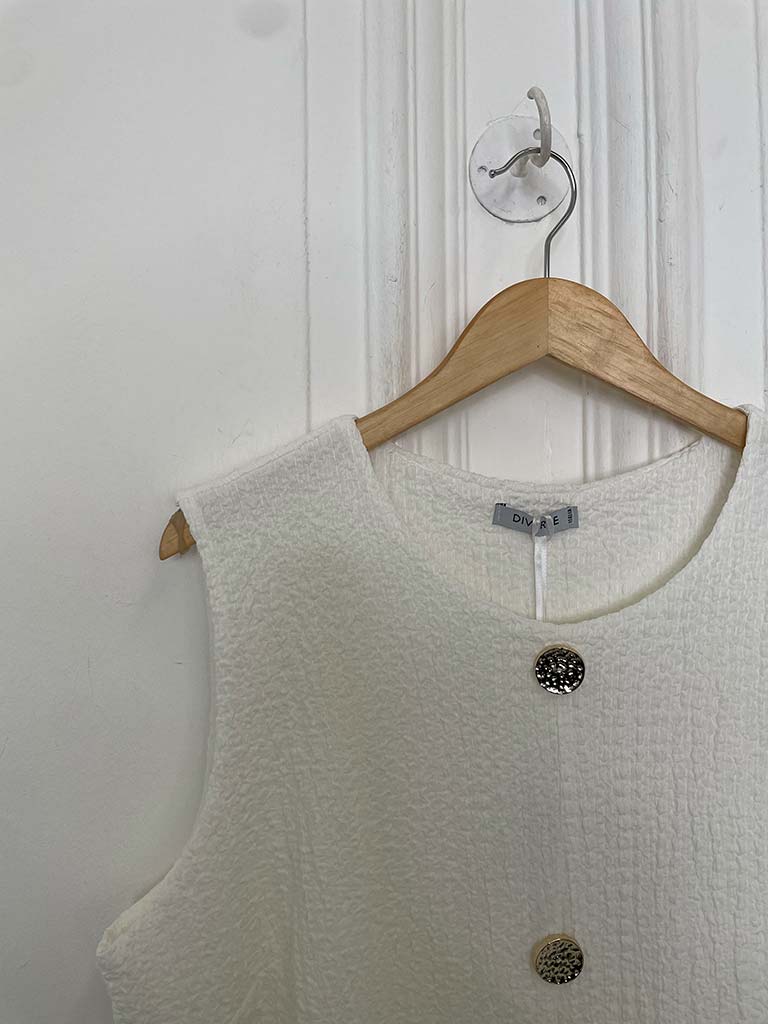 Crinkle Waistcoat & Palazzo Co-ord - Warm White - Image 3