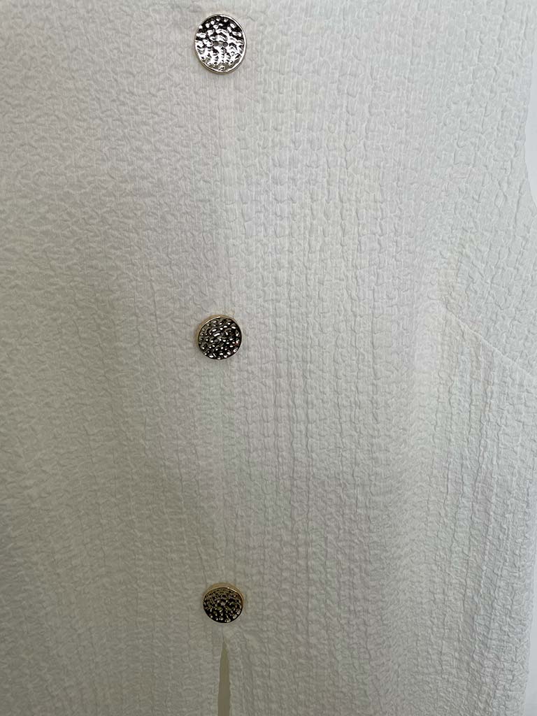 Crinkle Waistcoat & Palazzo Co-ord - Warm White - Image 4