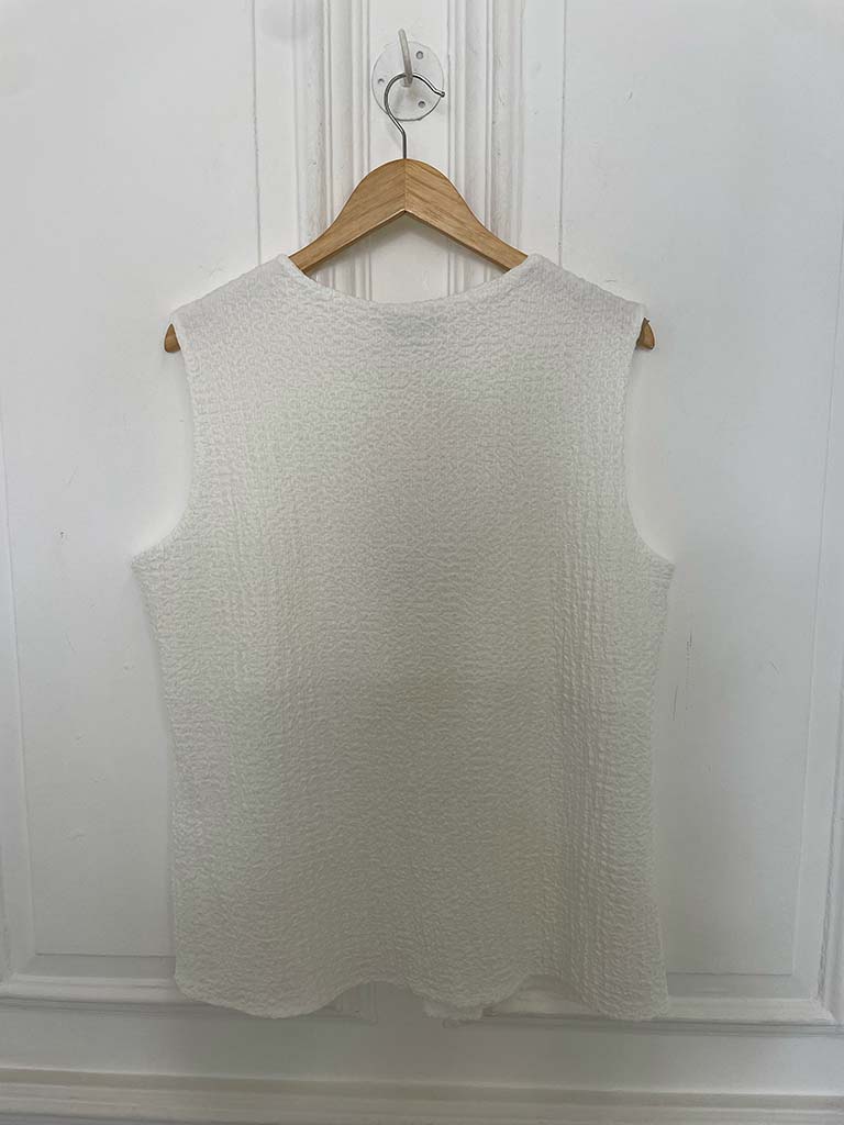 Crinkle Waistcoat & Palazzo Co-ord - Warm White - Image 5