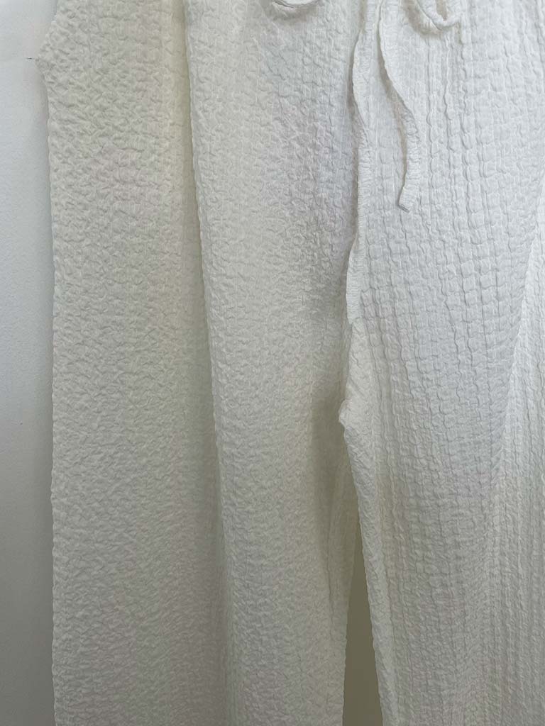 Crinkle Waistcoat & Palazzo Co-ord - Warm White - Image 8