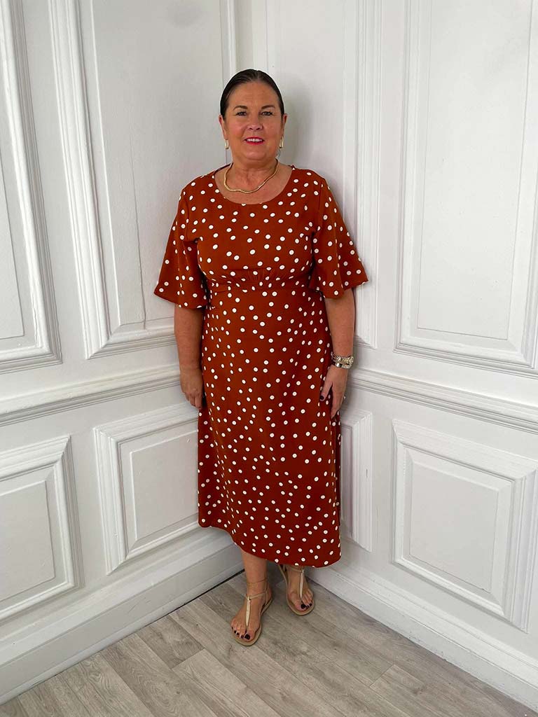 Dotty Flutter Sleeve Dress