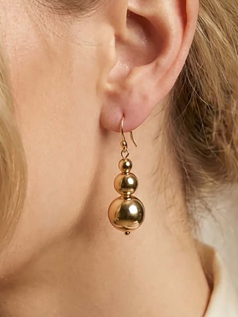 Envy Bead Drop Earrings - Gold - Image 2