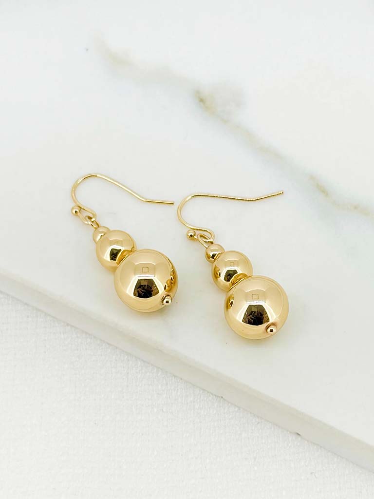 Envy Bead Drop Earrings - Gold - Image 3