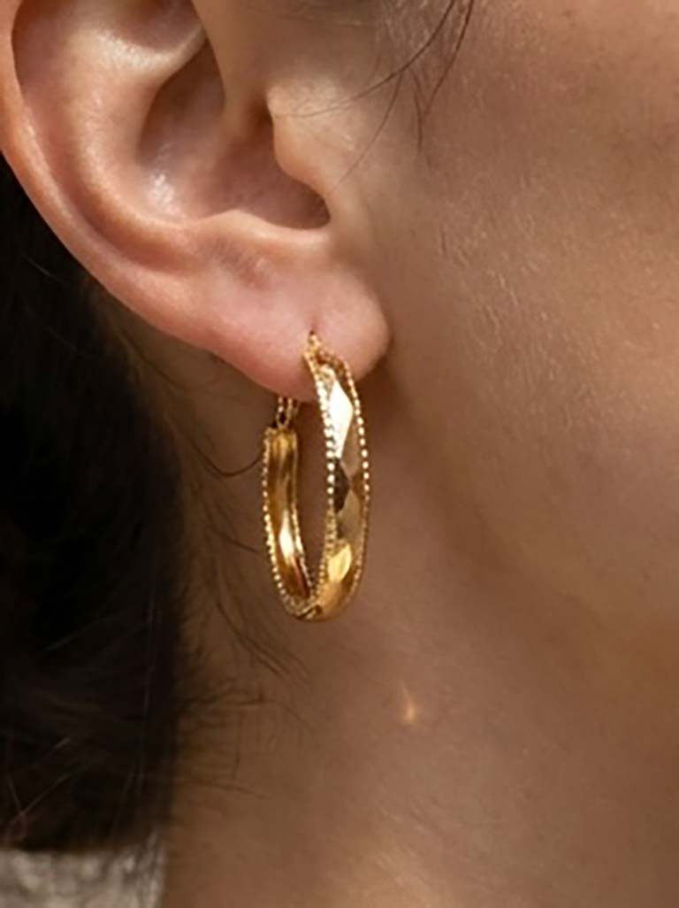 Envy Dotted Hoop Earrings - Gold - Image 2