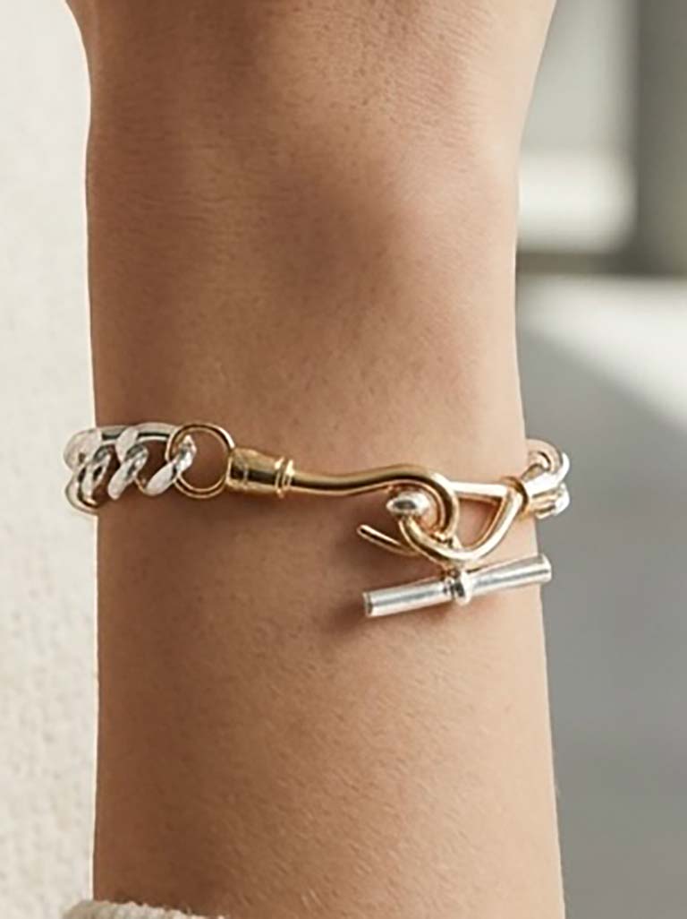 Envy Loop T-Bar Bracelet - Silver - Image 2