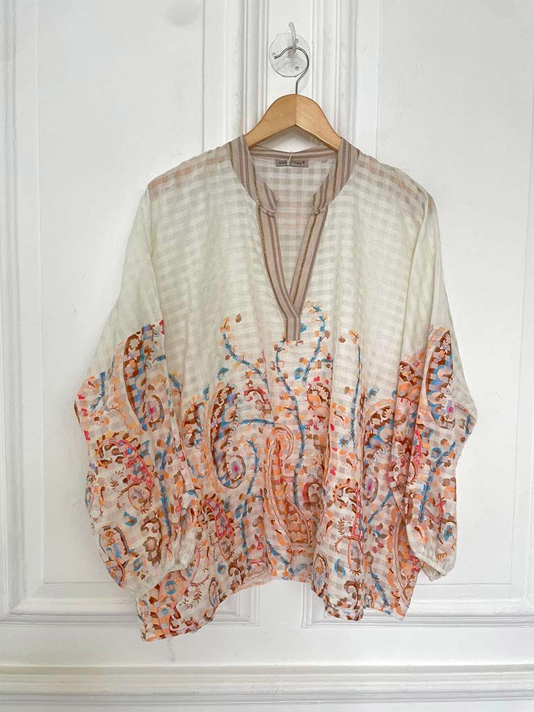 Gingham Paisley Flower Blouse - Image 5