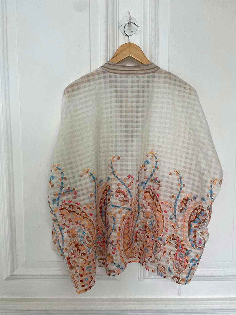 Gingham Paisley Flower Blouse - Image 7