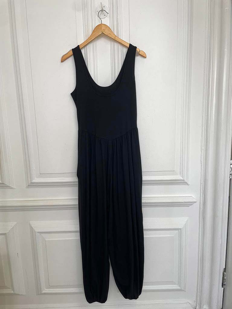 Jersey Balloon Jumpsuit - Black - Image 3