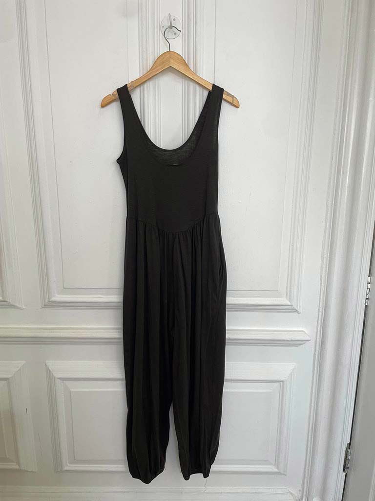Jersey Balloon Jumpsuit - Chocolate - Image 3
