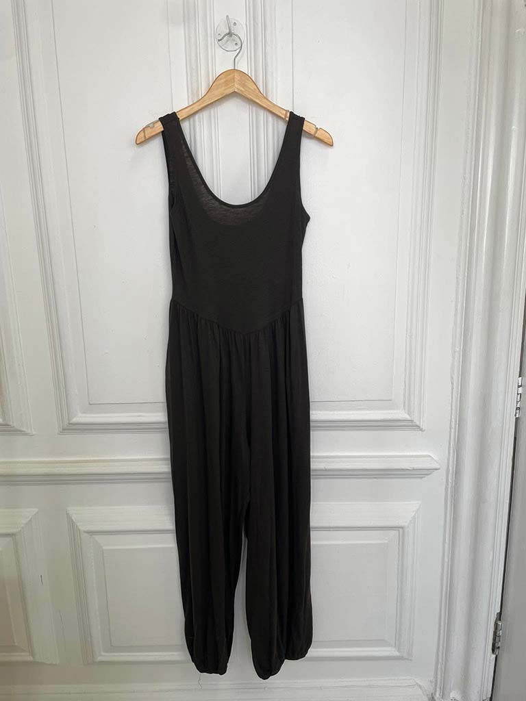 Jersey Balloon Jumpsuit - Chocolate - Image 5