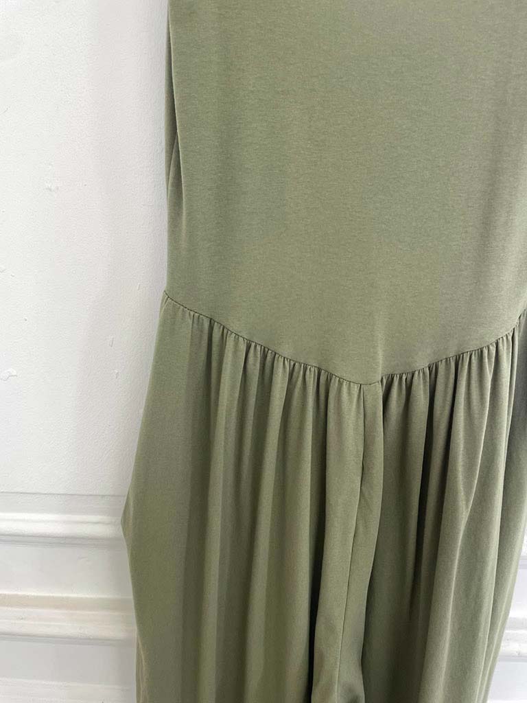 Jersey Balloon Jumpsuit - Khaki - Image 5