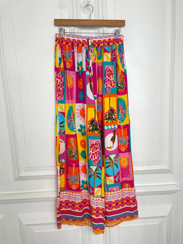 Kitsch Patterned Palazzos - Rio Patchwork - Image 3