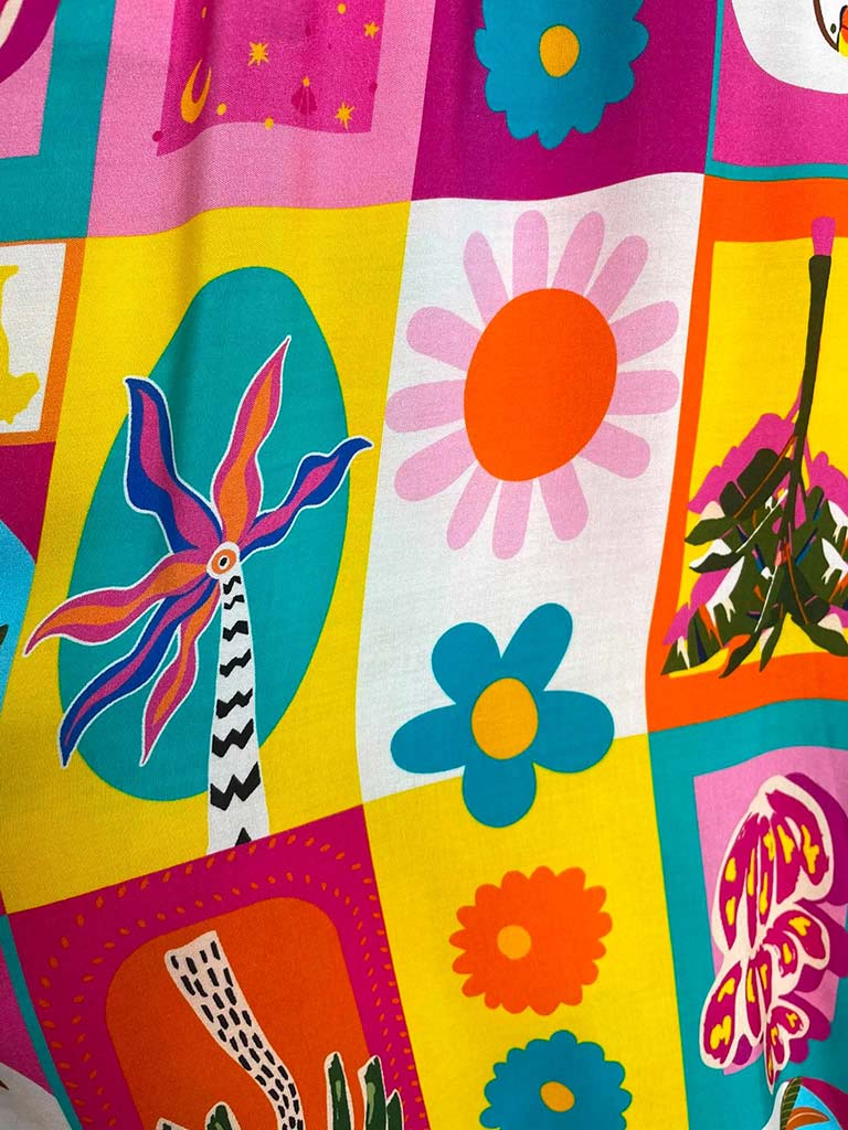 Kitsch Patterned Palazzos - Rio Patchwork - Image 4