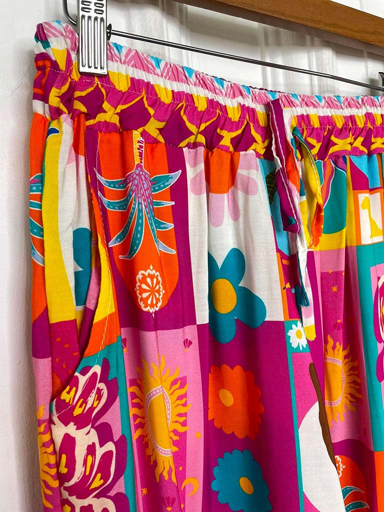 Kitsch Patterned Palazzos - Rio Patchwork - Image 5