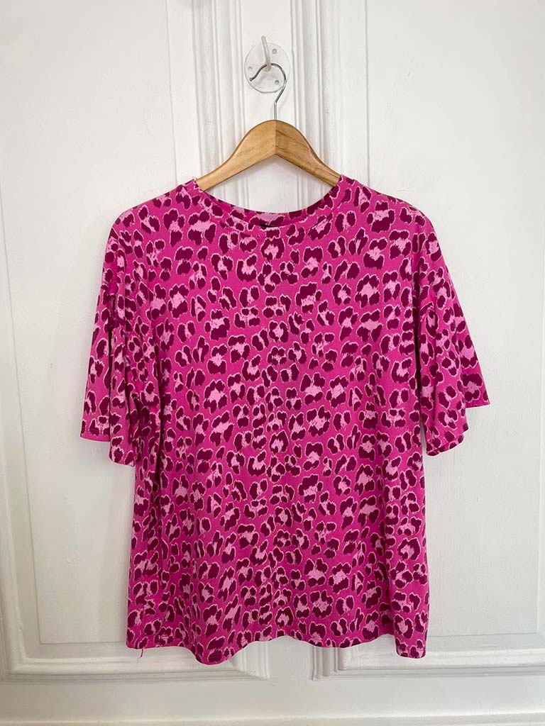 Leopard Print Tee - Hot Pink - Image 2