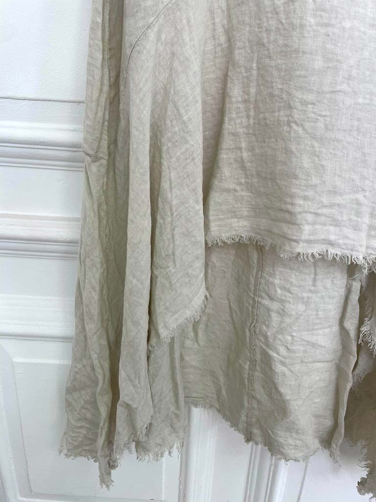 Linen Dip Back Tunic - Parchment - Image 4