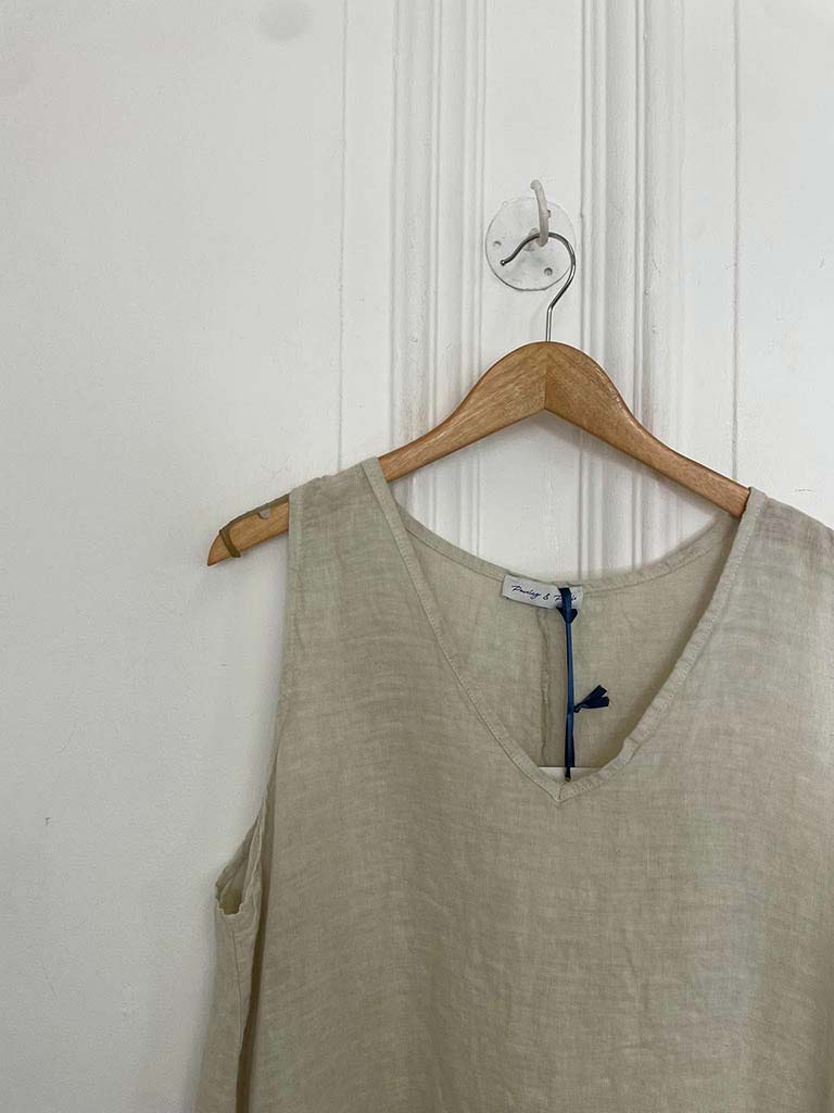 Linen Dip Back Tunic - Parchment - Image 5