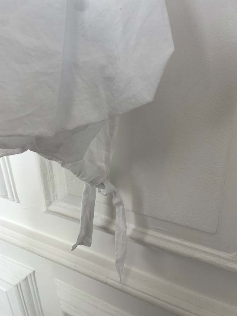Linen Puff Sleeve Top - White - Image 6