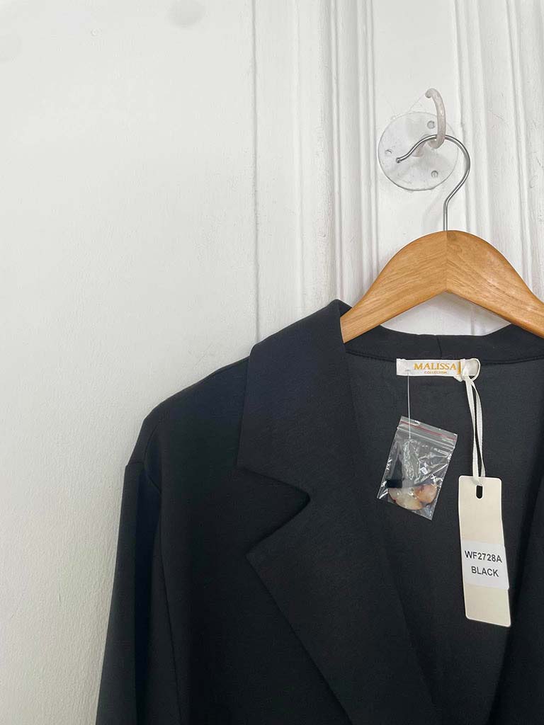 Malissa J Jersey Split Side Blazer - Black - Image 3