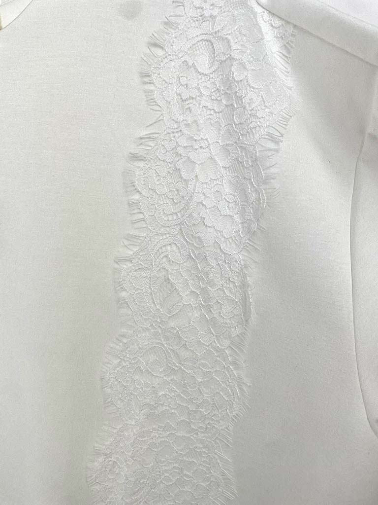 Malissa J Lace Trim Top - Warm White - Image 5