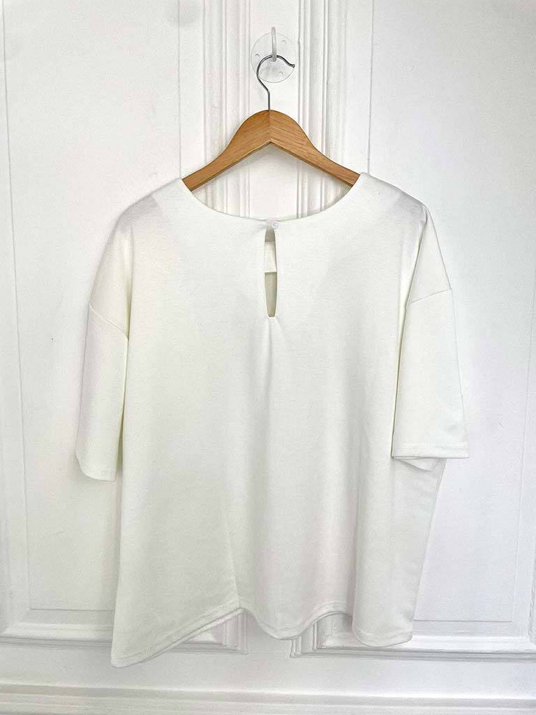 Malissa J Lace Trim Top - Warm White - Image 6