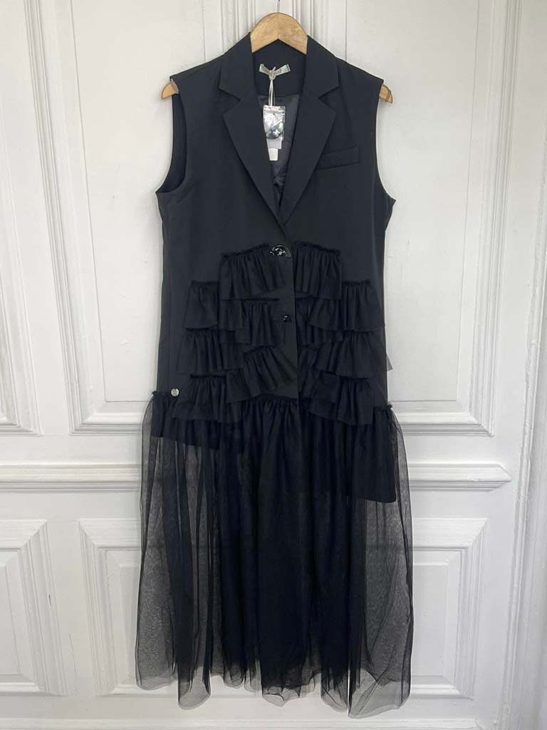 Malissa J Long Tulle Waistcoat - Image 3