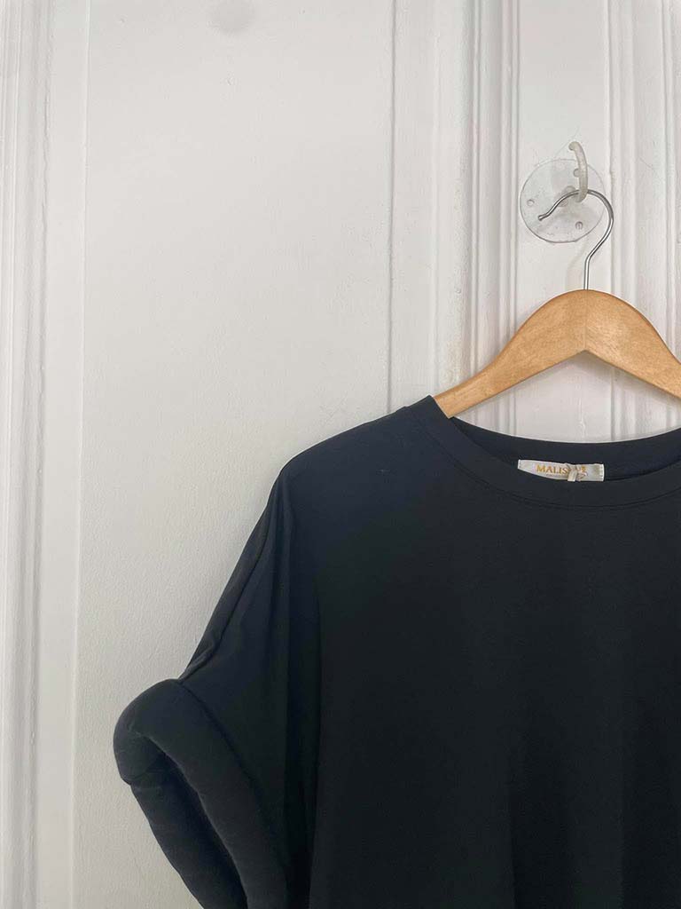 Malissa J Padded Sleeve Tee - Black - Image 4
