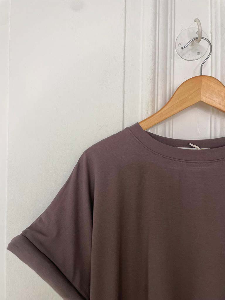 Malissa J Padded Sleeve Tee - Mushroom - Image 5