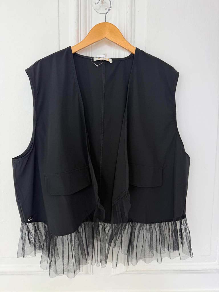 Malissa J Scooped Tulle Ruffle Waistcoat - Image 3