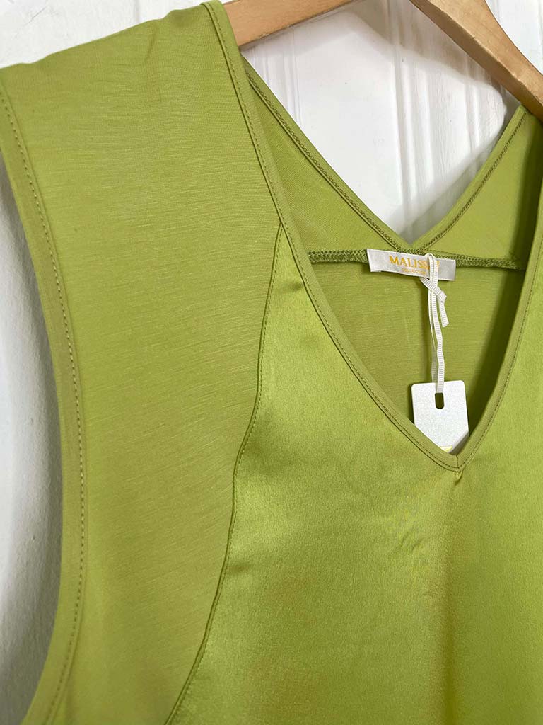 Malissa J Silk Feel Drawstring Vest - Lime - Image 3